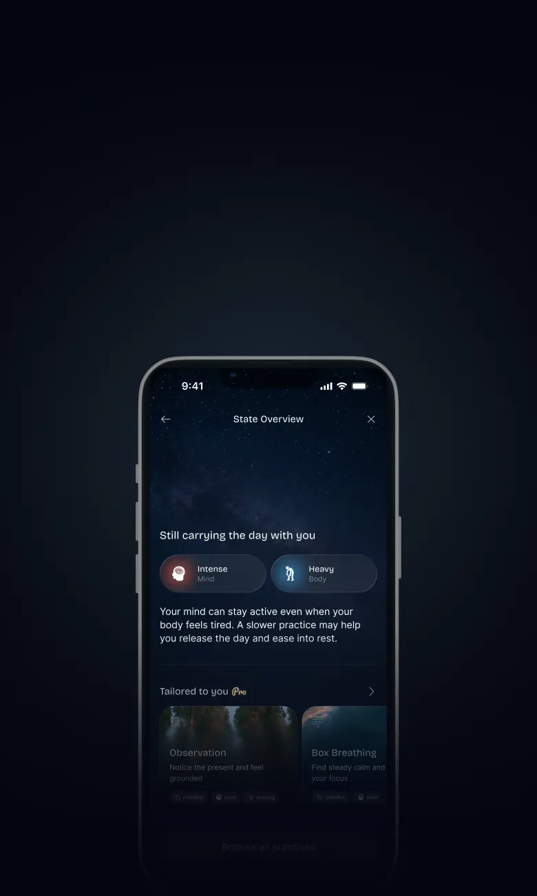 State Pendulum screen in the Buba app